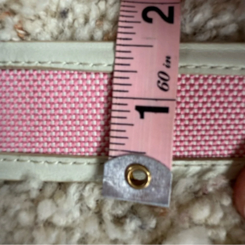 Paul Betenly Mens Pink and White Genuine Leather‎ Tech Belt Size Size 38 Golf